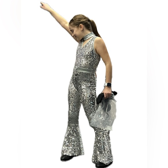 Weissman Silver sequin disco dance costume - Picture 2 of 2